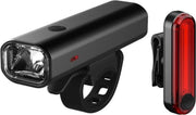 Fietsverlichting -Oplaadbaar via USB-Fietslamp zwart- voorlicht en achterlicht - waterbestendig