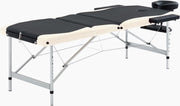 Medina Massagetafel inklapbaar 3 zones aluminium zwart en beige