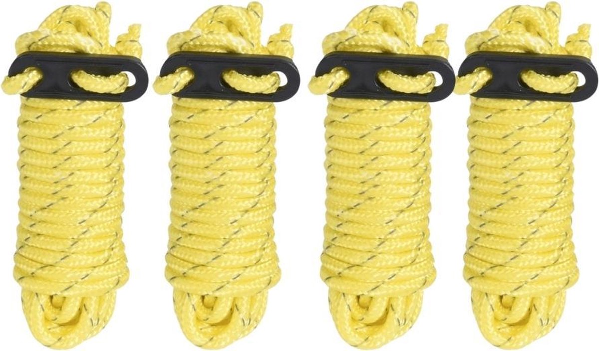 Redcliffs Scheerlijnen - Set van 4 - Geel - Nylon - 3.8 Meter - Kamperen