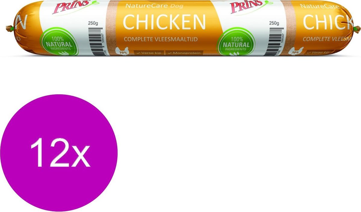 Prins NatureCare Dog Kip & Worst - Graanvrij - Hondenvoer - 250 g