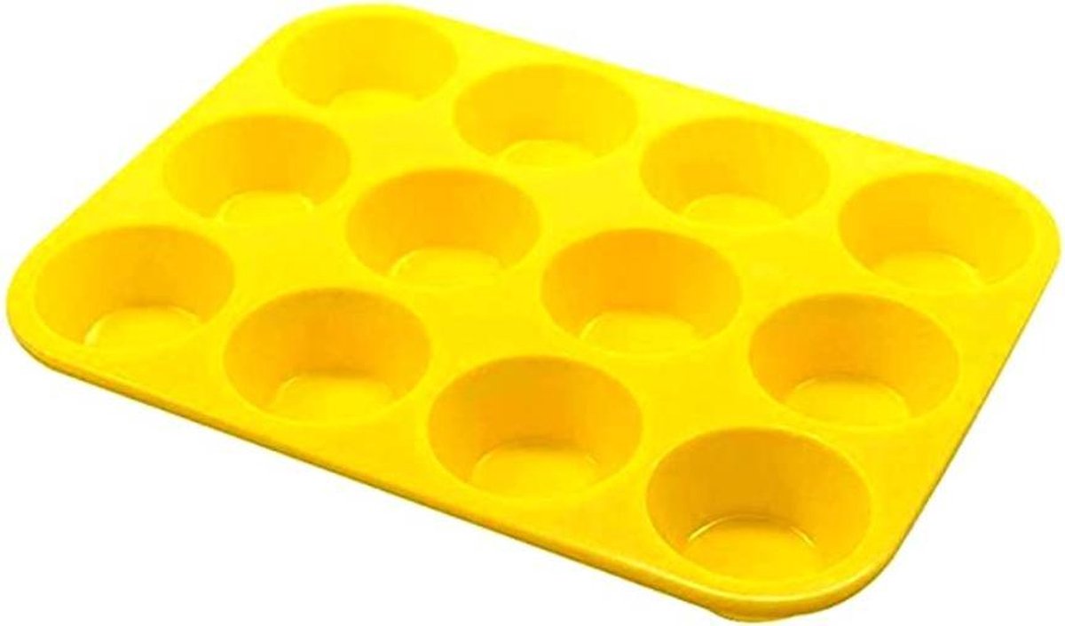 ZijTak - bakvorm  - cupcake vorm - 12 stuks - silicone - muffinbakvorm - muffin - gratis verzending - geel