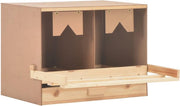 vidaXL Kippenlegkast 2 compartimenten 63x40x45 cm massief grenenhout