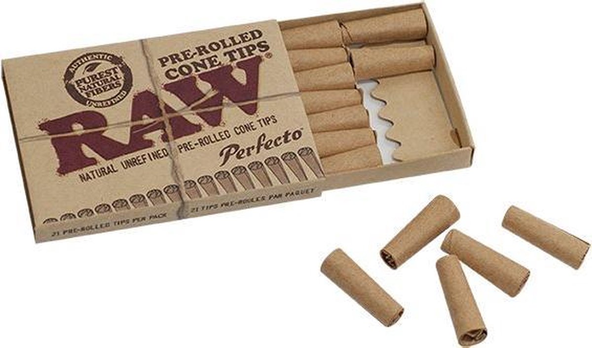 Raw pre-rolled cone tips