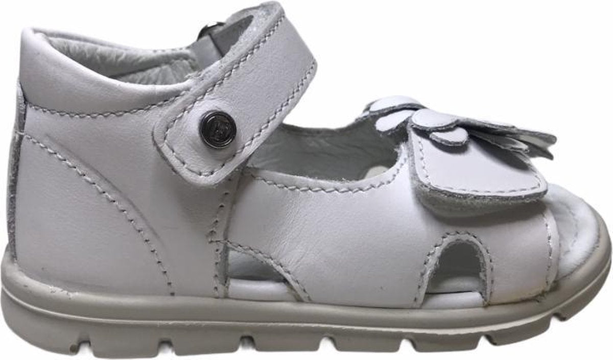 Falcotto velcro zilveren bloem lederen sandalen Coromel wit 20