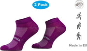Comodo Korte Hardloopsokken / Sportsokken met Merinowol - 2 Paar - Fuchsia 43/46