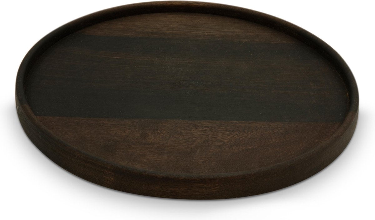 VTwonen - Bord - Mango Hout - Zwart - Ø 30 cm