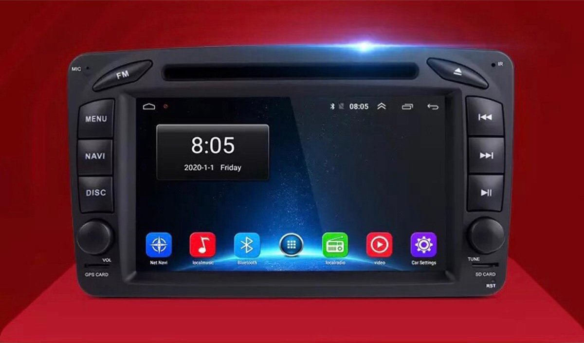 GRATIS CAMERA! Mercedes Benz Android 10 1+16GB C klasse w203 CLC klasse w203 CLK klasse w209 G klasse navigatie bluetooth USB dvd speler wifi