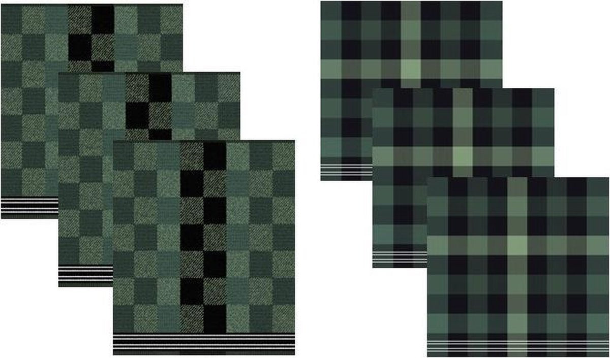 DDDDD Keukendoeken En Theedoeken Set Feller Green (3+3 stuks)