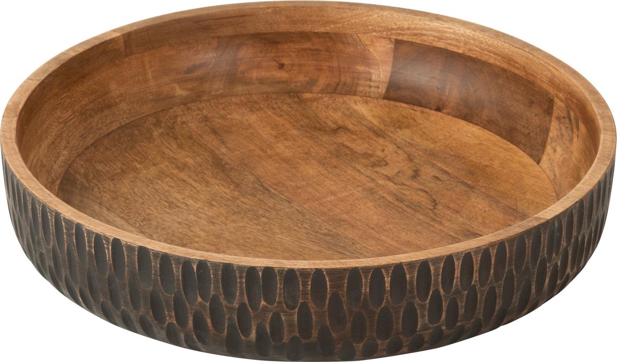 J-Line Kom Laag Mango Hout Bruin/Zwart