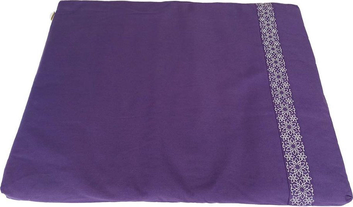Samarali meditatiemat zabuton (Purper) - ethisch geproduceerd van 100% biologisch katoen (GOTS gecertificeerd) | 90 x 70 x 5 cm | Heeft 2 lagen | Verkrijgbaar in 6 natuurlijke kleuren