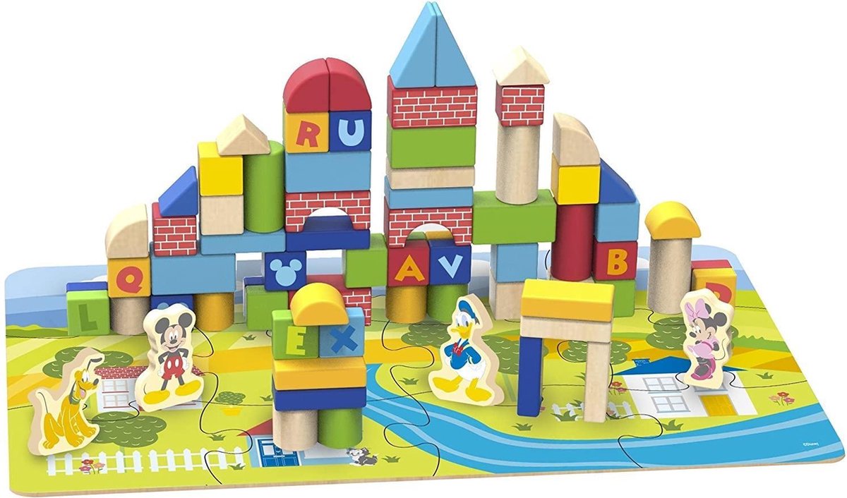 Disney Blokkenset Mickey Mouse Junior Hout 93-delig