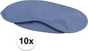10x Blauwe verduisterende oogmaskers met 2 banden - Slaapmaskers/Reismaskers - Handig voor op reis/vakantie