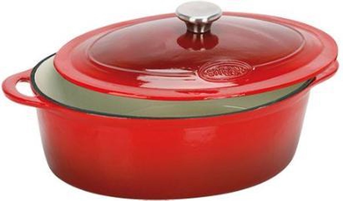 Gietijzeren braadpan ovaal 35x26cm