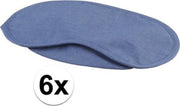 6x Blauwe verduisterende oogmaskers met 2 banden - Slaapmaskers/Reismaskers - Handig voor op reis/vakantie