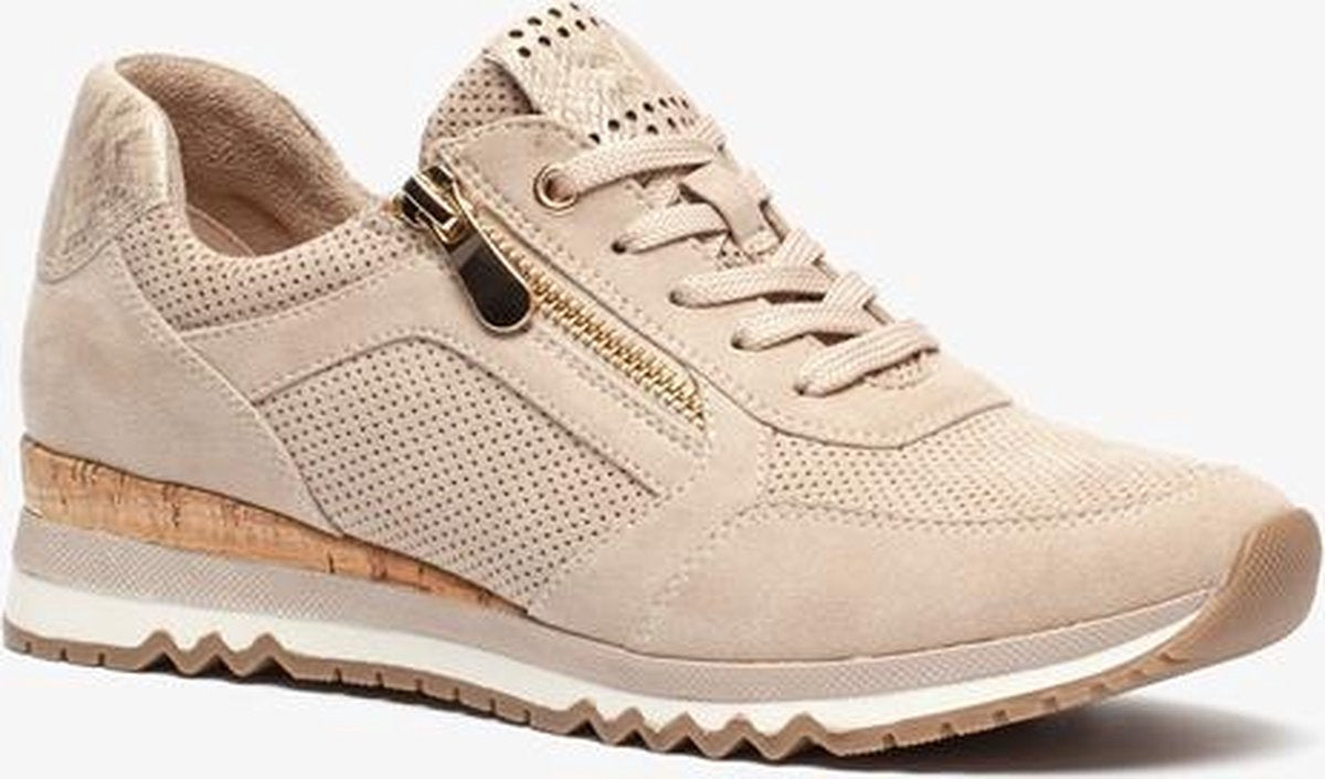 Nova dames sneakers met slangenprint - Beige - Maat 38