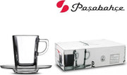 Carre - 6 Mini Espresso kopjes vierkant 72ml + 6 Schoteltjes - Set van 6
