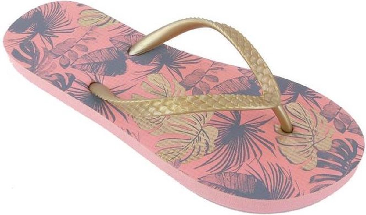 Vdm Teenslippers Jungle Dames Roze/goud Maat 37