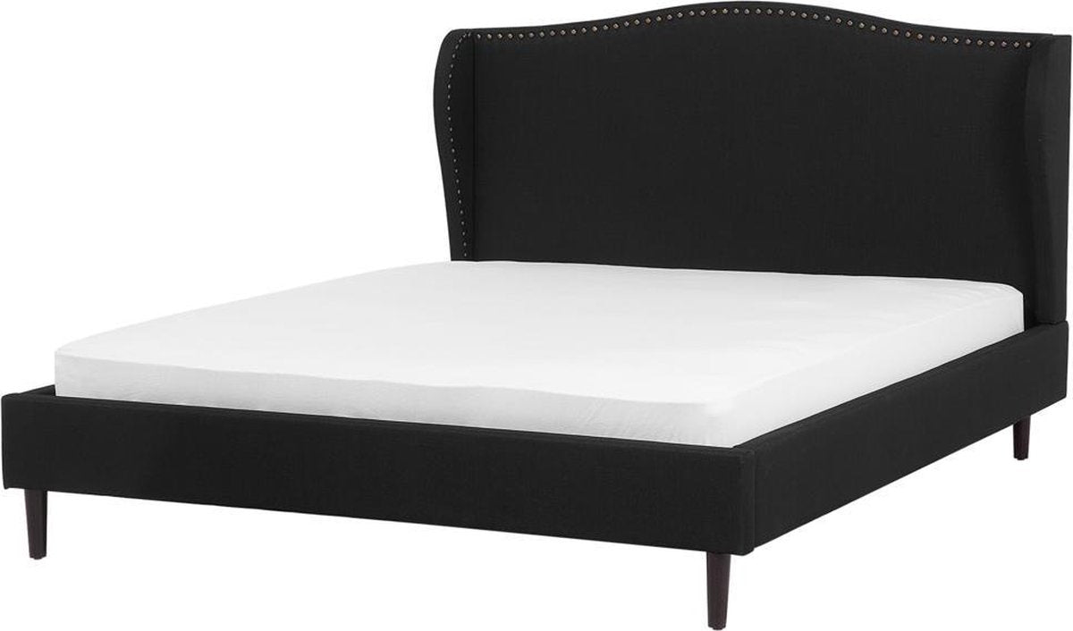 Beliani COLMAR - Tweepersoonsbed - zwart - polyester