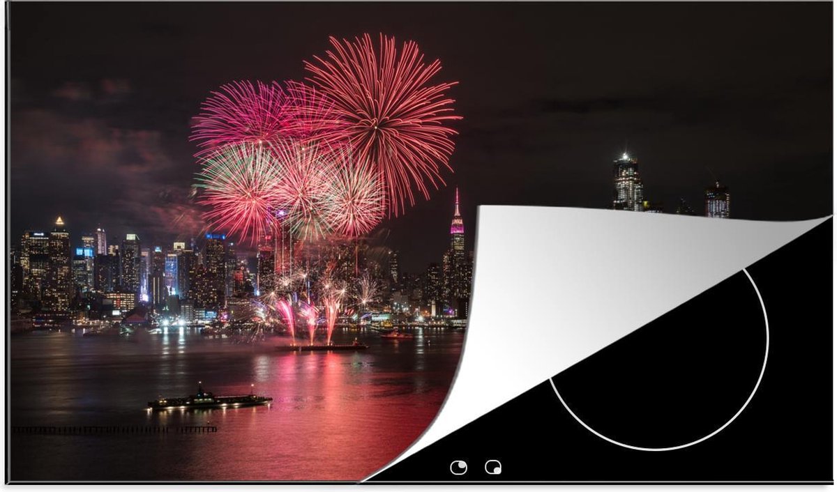 Luxe inductie beschermer Vuurwerk - 90x52 cm - Vuurwerk in New York  - inductiebeschermer