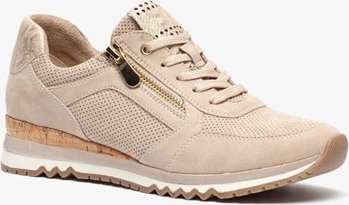 Nova dames sneakers met slangenprint - Beige - Maat 37