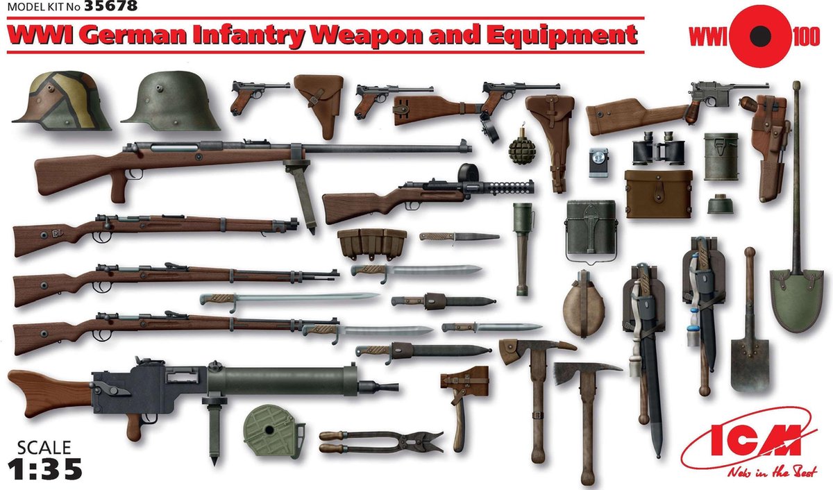 1:35 ICM 35678 WWI German Infantry Weapon and Equipment Plastic kit