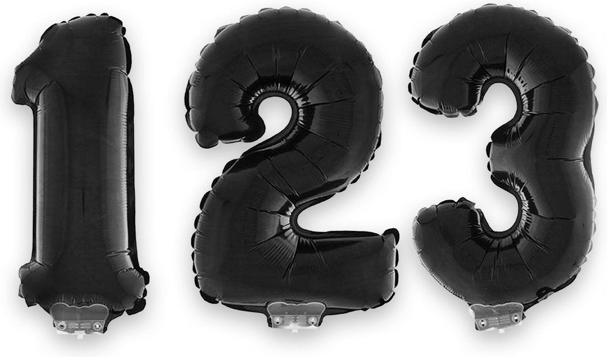 ESPA - Zwarte aluminium cijfer ballon - Decoratie > Ballonnen