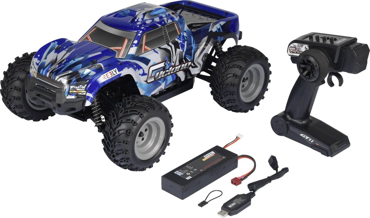 Reely Cyclone Brushed 1:10 RC modelauto voor beginners Elektro Monstertruck 4WD 100% RTR 2