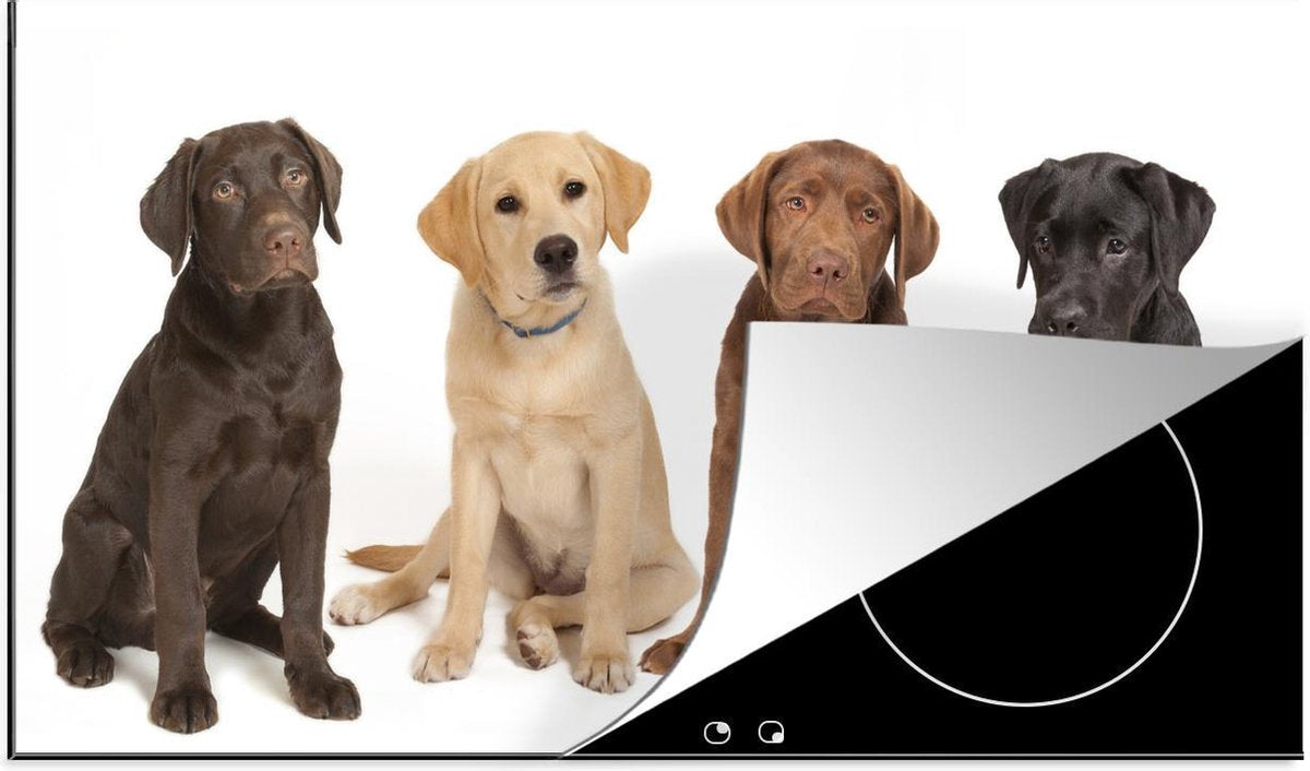 Luxe inductie beschermer Labrador Retriever - 85x52 cm verschillende kleuren Labrador Retriever pups  - inductiebeschermer