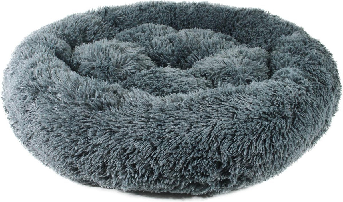 Studio Proud - Donut mand - honden en katten slaapbed - 60 cm donker grijs - pluche hondenmand - verkrijgbaar in verschillende maten en kleuren
