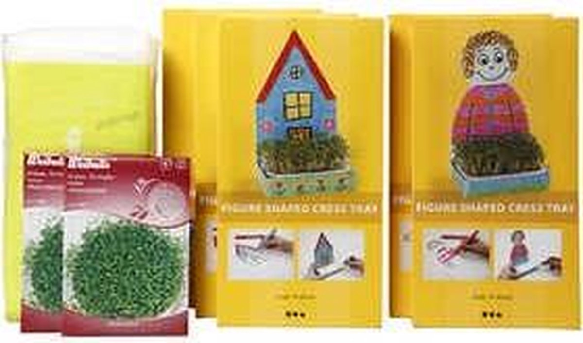 Waterkersbakje met figuur h: 20 cm wit 30sets
