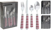 24-delige bestekset stripe Rood