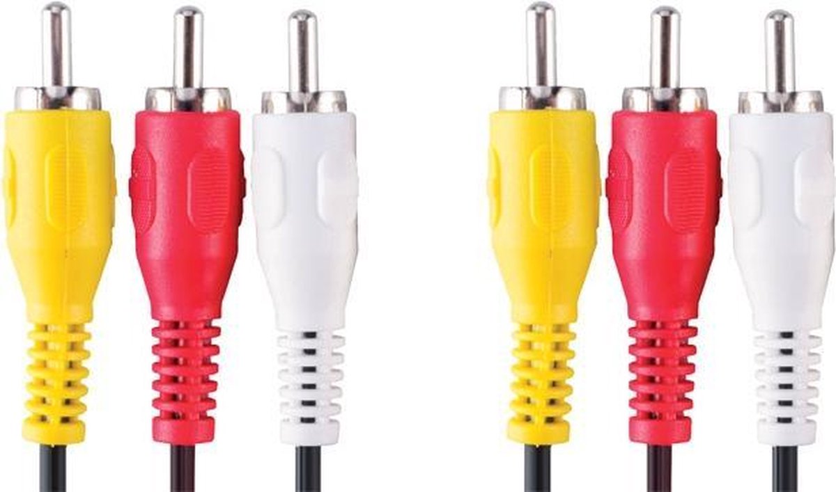 Bandridge VVL5302 composiet videokabels 2 m 3 x RCA Multi kleuren