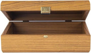 Walnoot houten kist met Leatherette Bruin deksel