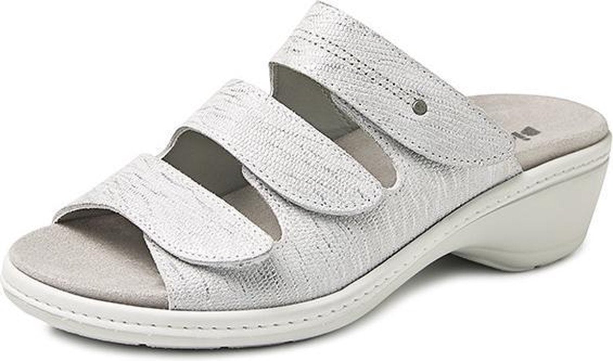 Comfortabele Slipper Zilver met Uitneembaar Lederen Inlegzool | Bighorn 6327 | Maat 41