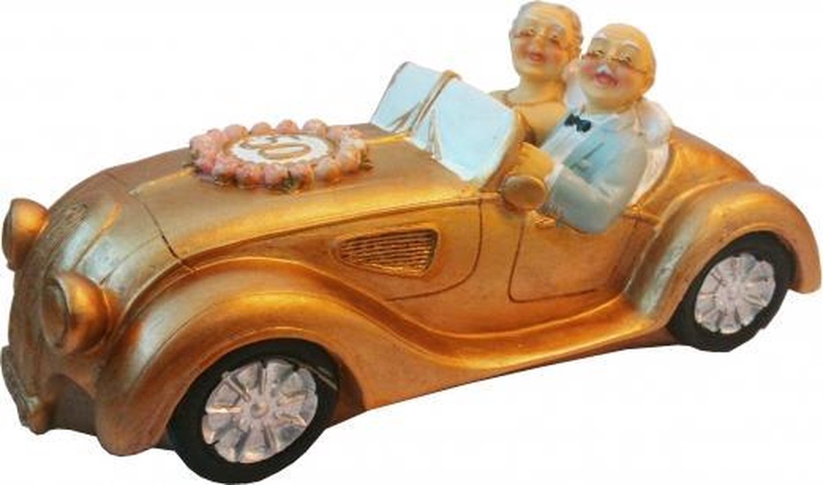Gouden trouwauto spaarpot