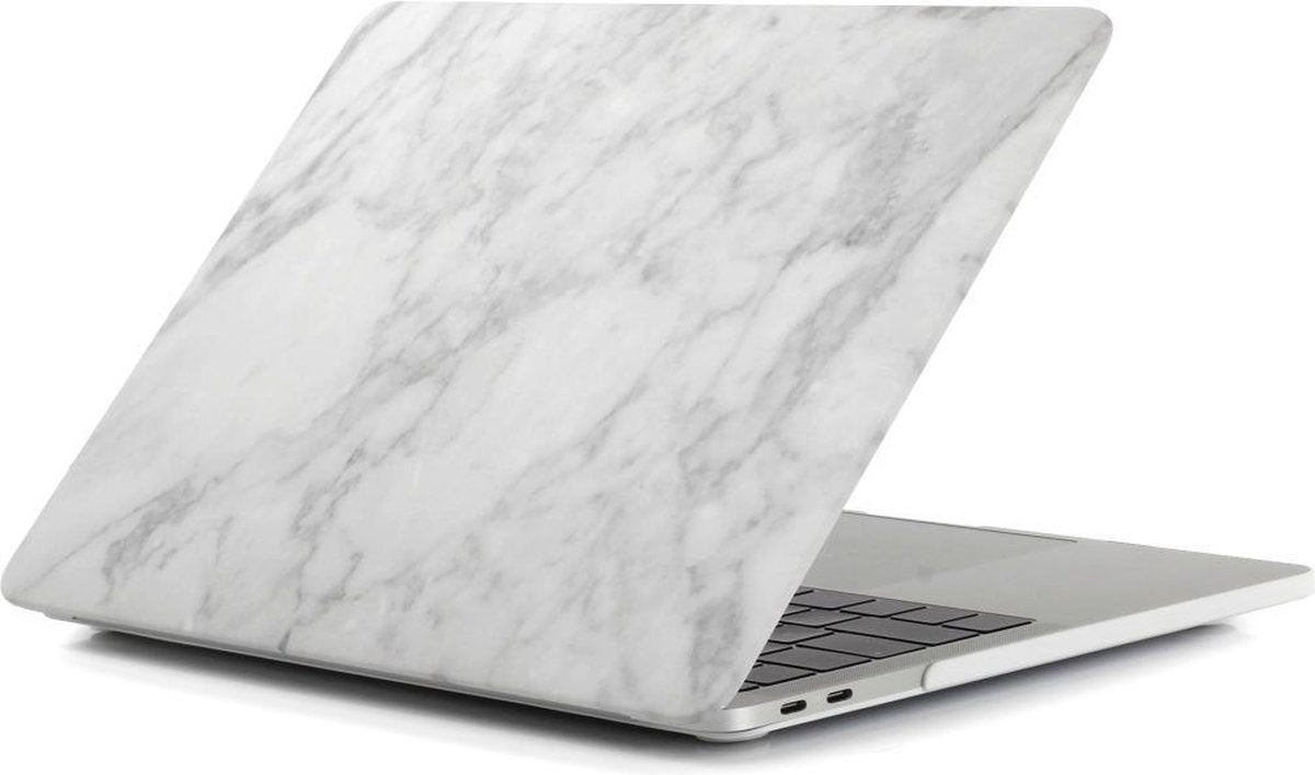 MacBook Pro 15 inch "touchbar" case van By Qubix - Kleur: Marble wit (Model: A1707 en A1990) - Hoge kwaliteit hard cover!