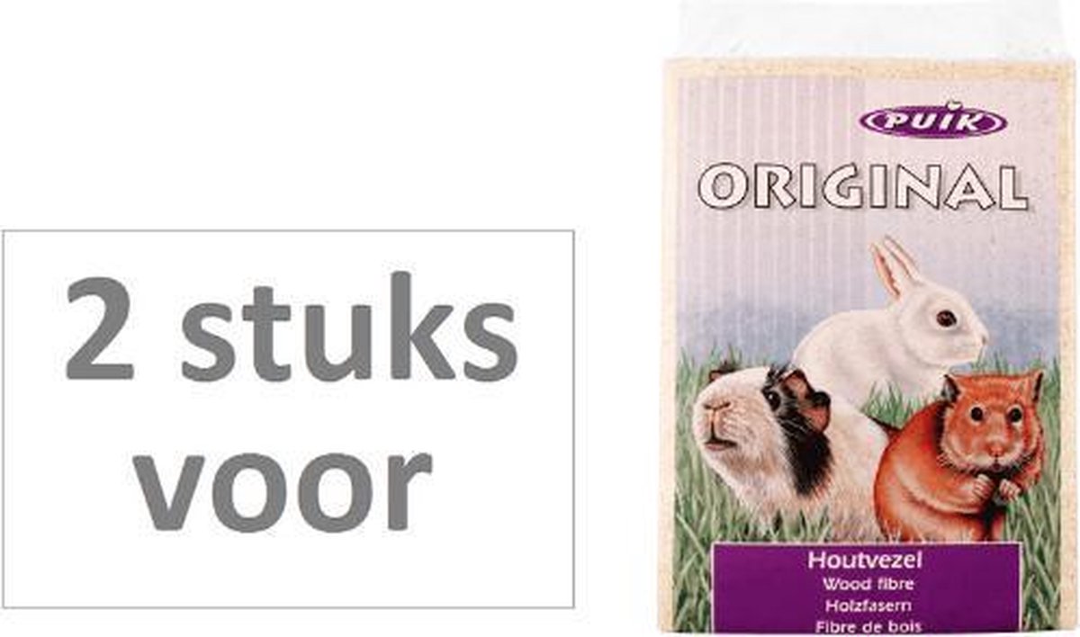 2 stuks! Houtvezels 4 kg PUIK