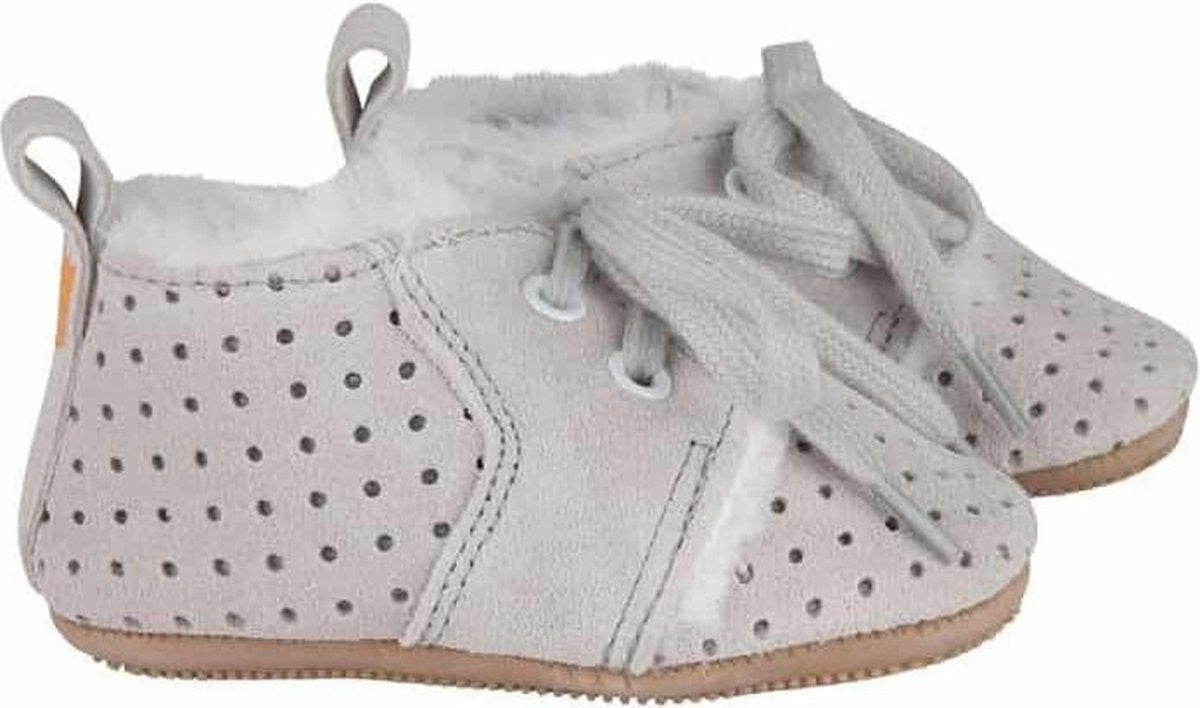 Winterschoen Baby - Grijs - Baby Dutch - Boot - Bont - Suede - Schoen met veter