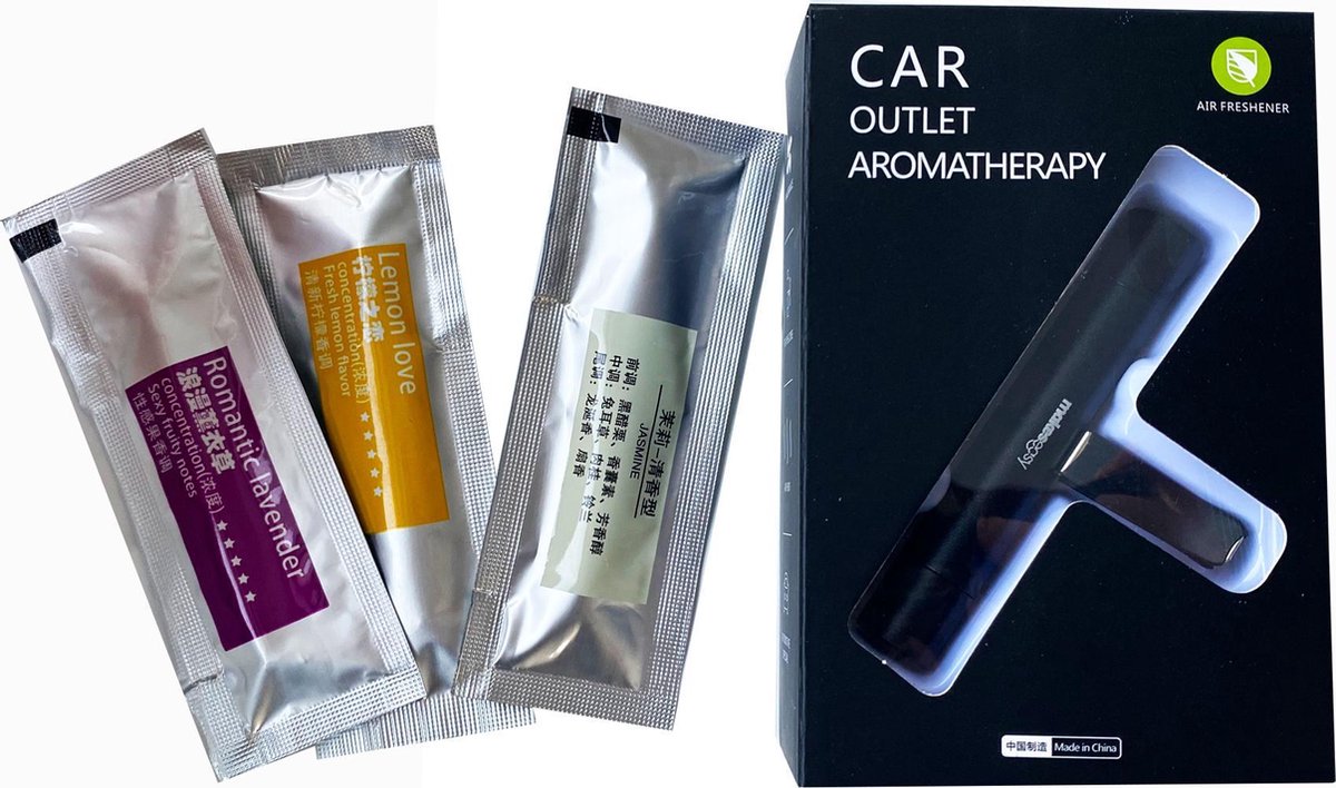 Luxe Auto Luchtverfrisser - 3 Aroma Geuren - Auto verfrisser - Auto Luchtje - Zwart