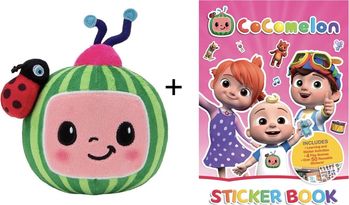 Cocomelon - Knuffel + Stickerboek