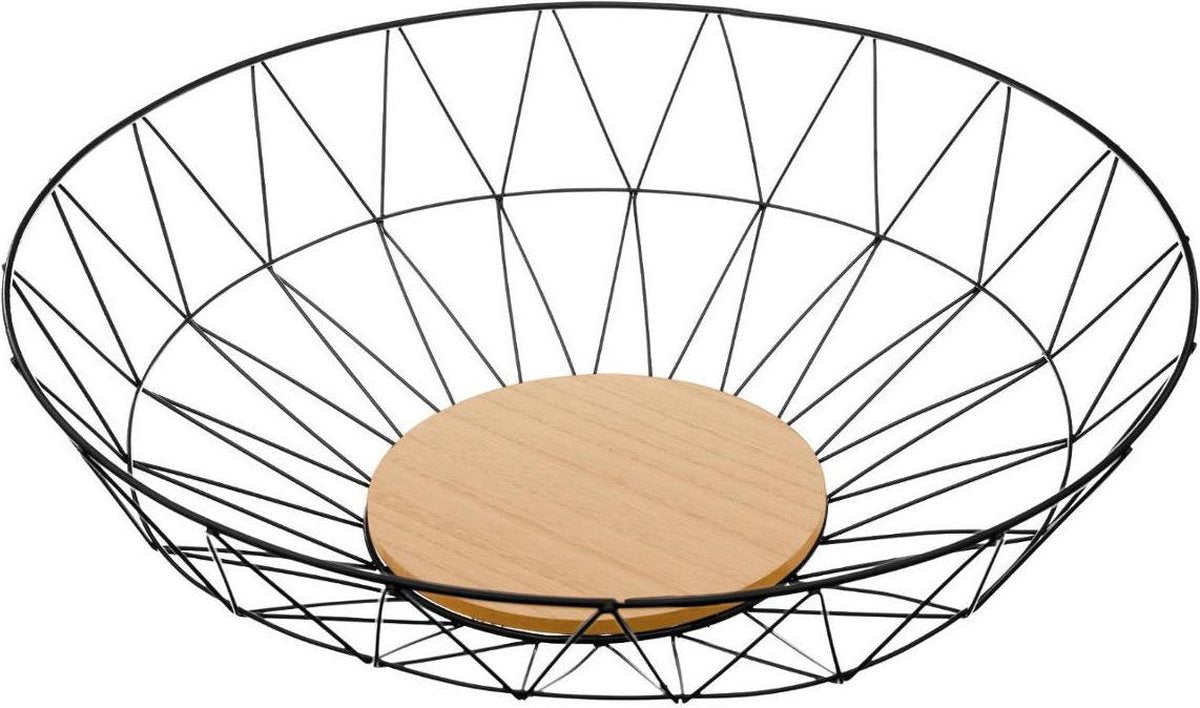 Atmosphera diamant Fruitmand zwart - Fruitschaal - decoratieve schaal - 40 cm