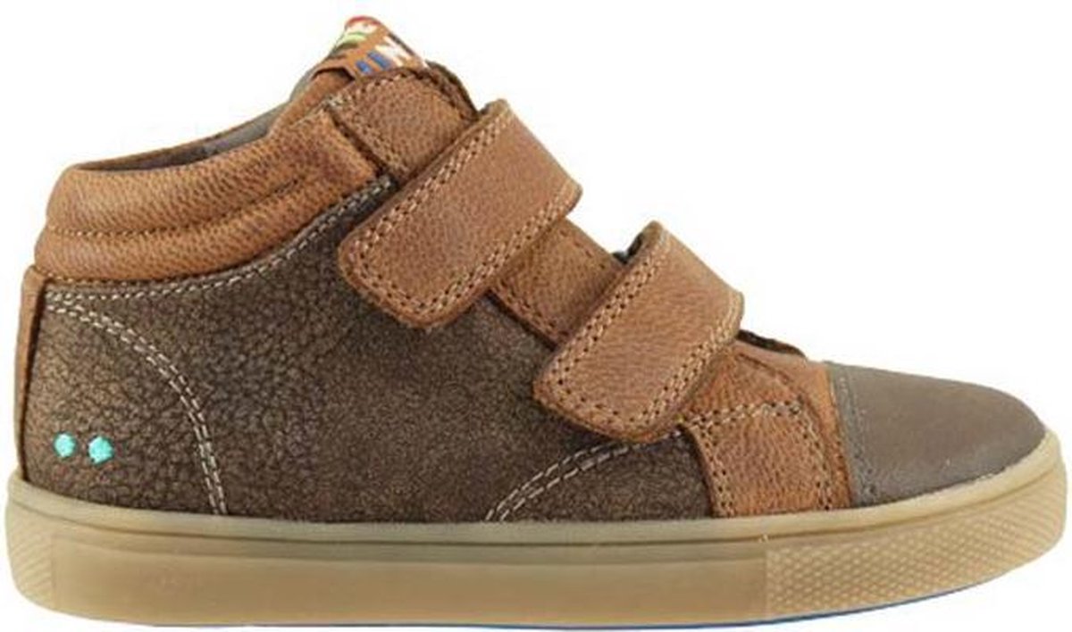 Bunnies JR 218832-613 Jongens Hoge Sneakers - Bruin - Leer - Klittenband