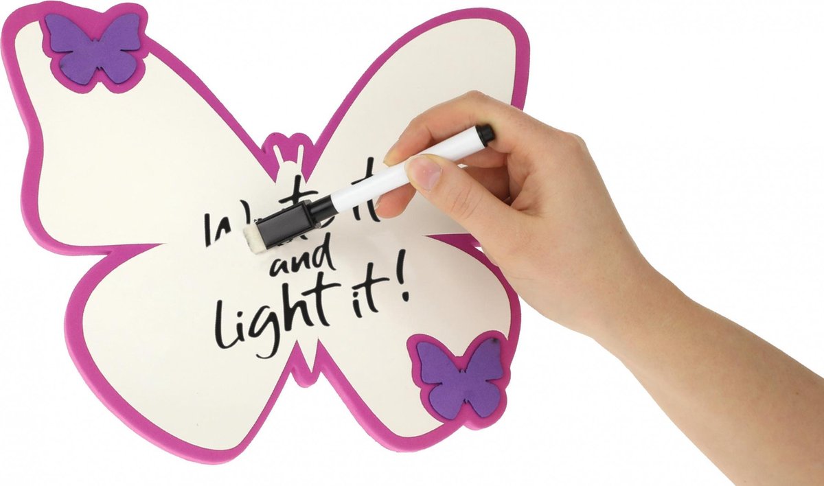 Toi-toys Whiteboard Vlinder Wit/paars 20 Cm
