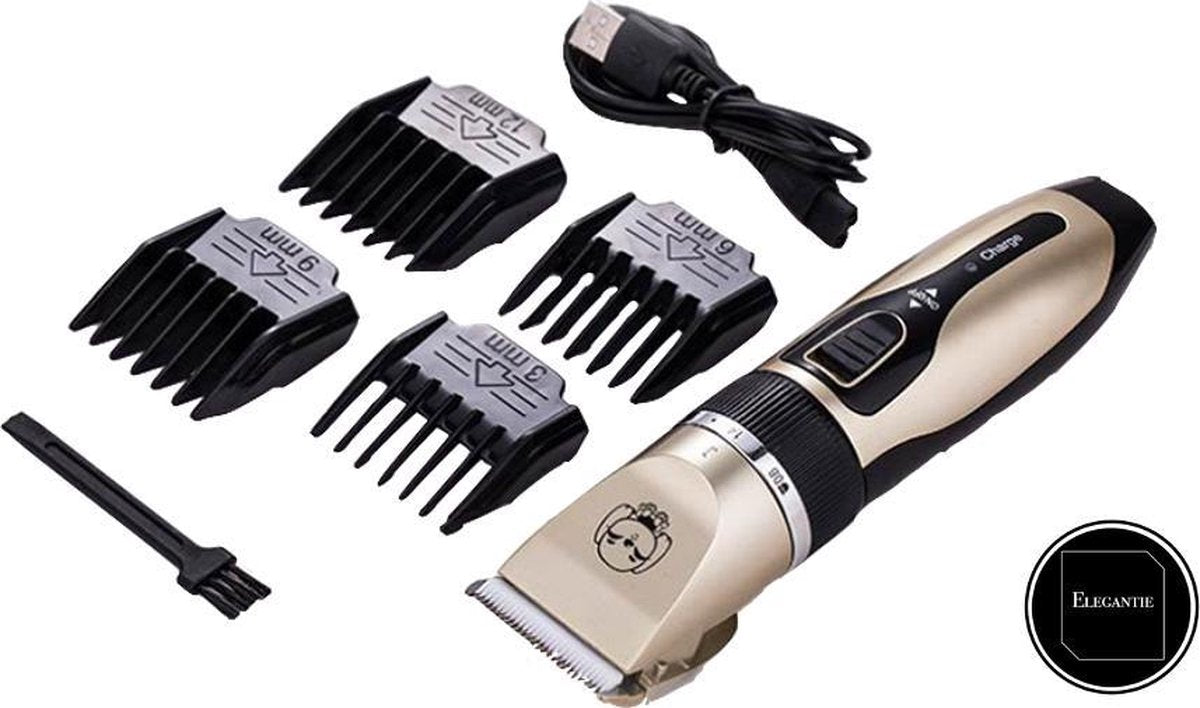 ElegaPet Dierentondeuse - Scheerapparaat voor Honden en Katten - Trimmer - 4 opzetstukken - Oplaadbaar - Draadloos - Stil - Verschillende haar en vachtlengtes - Haartrimmer - Hondentrimmer - Honden trimmer - Honden Knippen - Haren knippen