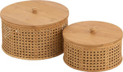 J-Line Set Van 2 Opbergkist Rotan/Bamboo Naturel