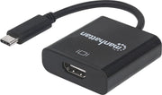 Manhattan 151788 USB / HDMI Adapter [1x USB 3.2 Gen 2 stekker C (USB 3.1) - 1x HDMI-bus] Zwart Kleurcodering
