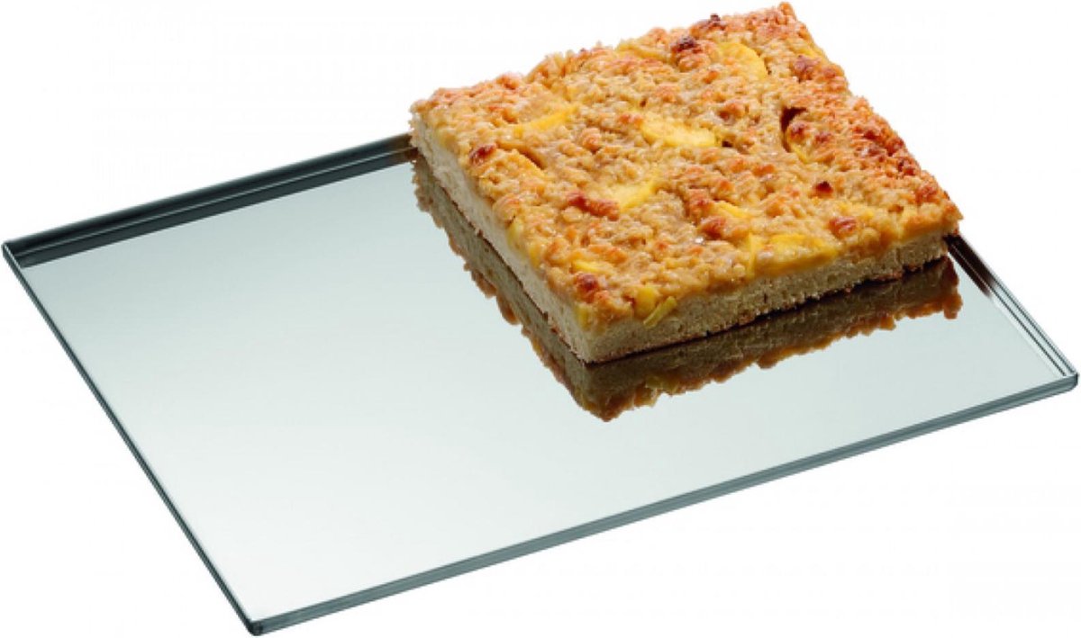 RVS Bakplaat | 433x333 mm | Met 4-zijdige rand