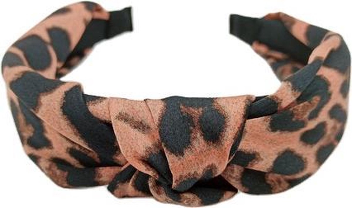 Dames haarband - diadeem met knoop rood luipaard print | Haarband volwassenen - vrouwen - dames - tieners - meiden