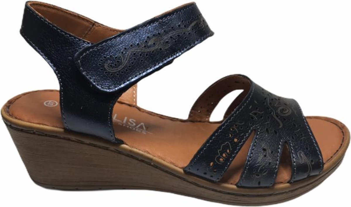 manlisa velcro dames sandaal S245-528 navy mt 38
