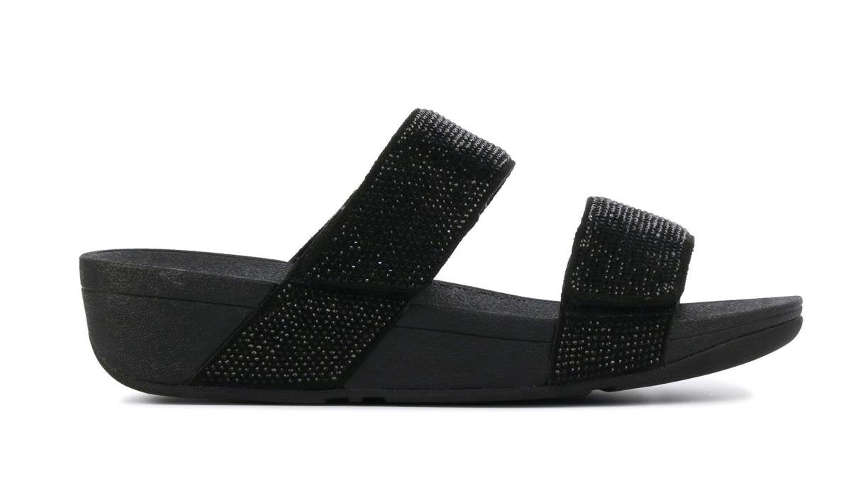 FitFlop  Vrouwen Textiel  Slippers / Damesschoenen Mina slide crysta - Zwart - Maat 36